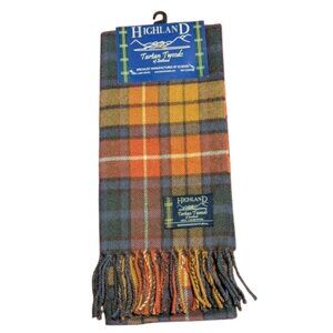 (NWT) Highland Tartan Tweeds of Scotland scarf lambswool 12"x58"